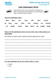 Worksheets for kids - using-onomatopeia-words
